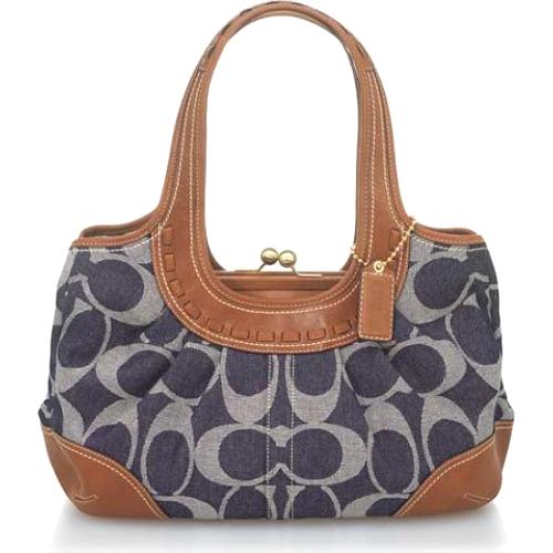 Coach Ergo Signature Denim Pleated Framed Satchel Handbag - FINAL SALE