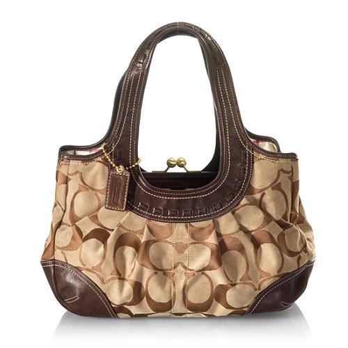 Coach Ergo Signature Pleated Framed Satchel Handbag