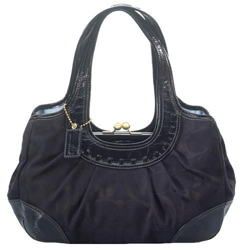 Coach Ergo Signature Pleated Framed Satchel Handbag