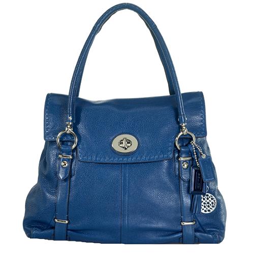 Coach Hamptons Leather Flap Carryall Tote