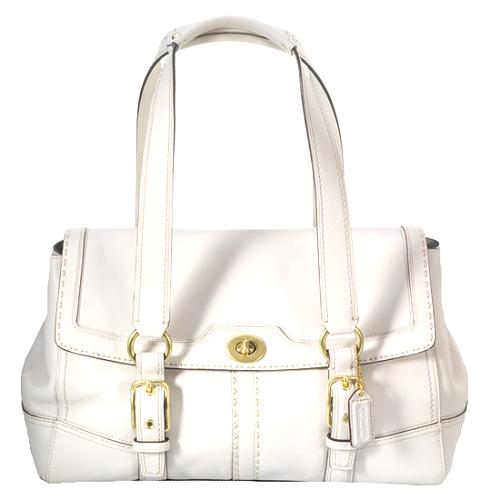 Coach Hamptons Leather Flap Satchel Handbag