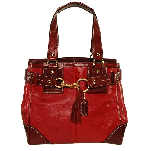 Coach Hamptons Leather Signature Book Tote