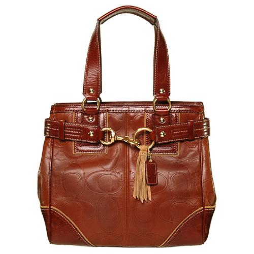 Coach Hamptons Leather Signature Book Tote