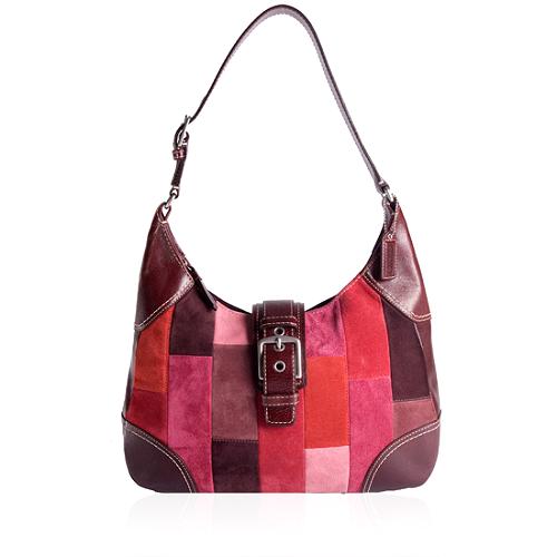 Coach Hamptons Mosaic Suede Hobo Handbag