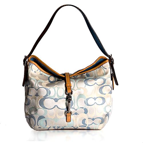 Coach Hamptons Optic Signature Clip Hobo Handbag