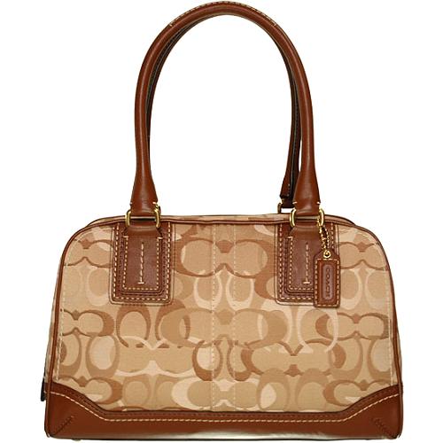 Coach Hamptons Optic Signature Satchel Handbag