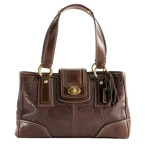 Coach Hamptons Signature Embossed Carryall Tote