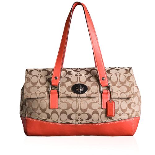 Coach Hamptons Signature Flap Satchel Handbag