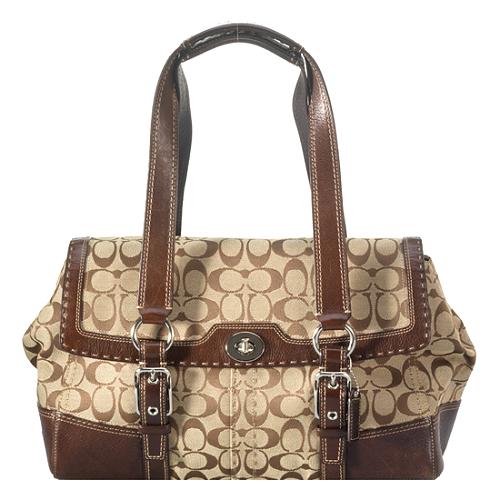 Coach Hamptons Signature Flap Satchel Handbag