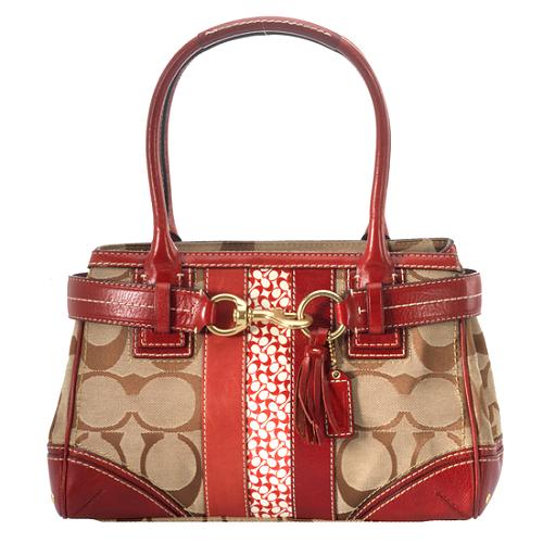 Coach Hamptons Signature Stripe Carryall Tote