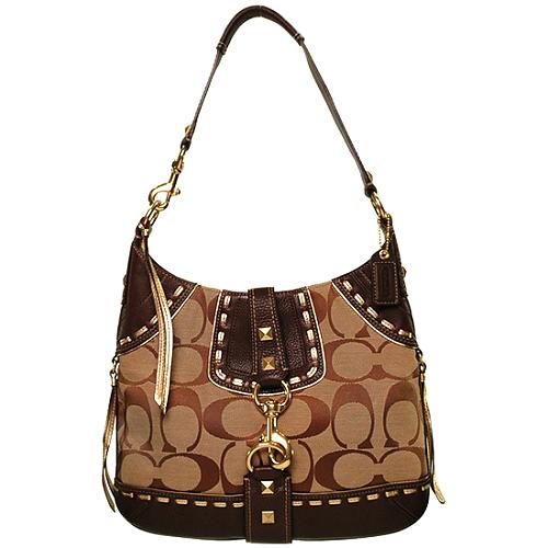 Coach Hamptons Signature Studded Large Hobo Handbag