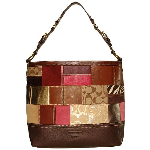 Coach Holiday Patchwork Shoulder Tote