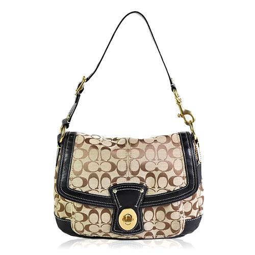 Coach Legacy Ali Signature Flap Shoulder Handbag 