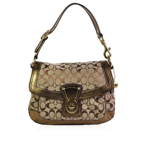 Coach Legacy Ali Signature Flap Shoulder Handbag 