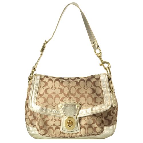 Coach Legacy Ali Signature Flap Shoulder Handbag 