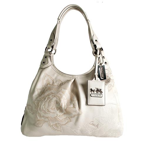 Coach Madison Floral Embroidered Maggie Hobo Handbag