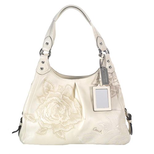 Coach Madison Floral Embroidered Maggie Hobo Handbag