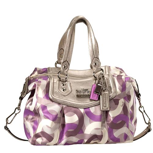 Coach Madison Op Art Chainlink Audrey Satchel Handbag