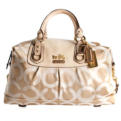 Coach Madison Op Art Sabrina Large Satchel Handbag 