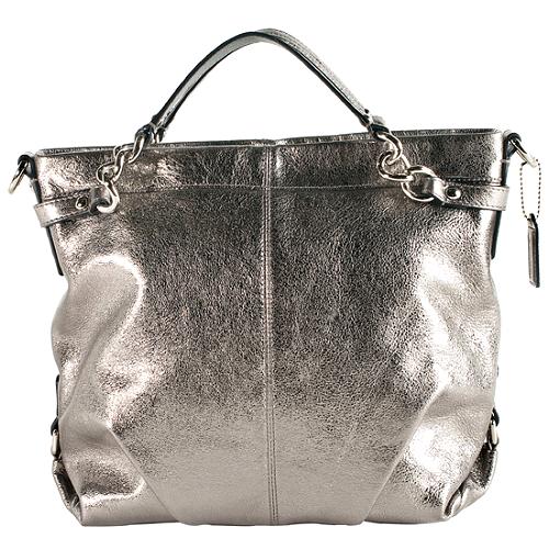 Coach Metallic Leather Brooke Hobo Handbag