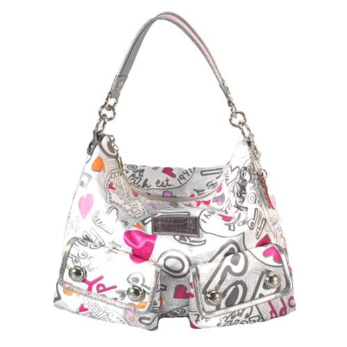 Coach Poppy Graffiti Pocket Hobo Handbag