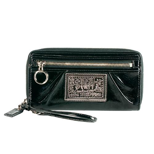 Coach Poppy Signature Zip Around Wallet