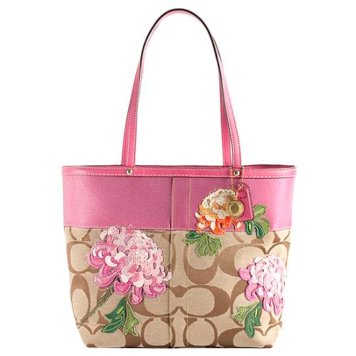 Coach Signature Flower Tote