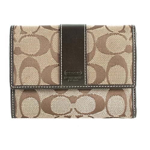 Coach Signature Foldover Compact Wallet