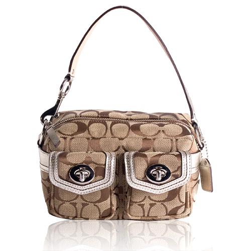 Coach Signature Gallery Double Pocket Pouch Shoulder Handbag