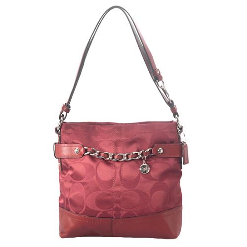 Coach Signature Sateen Chain Duffle Shoulder Handbag