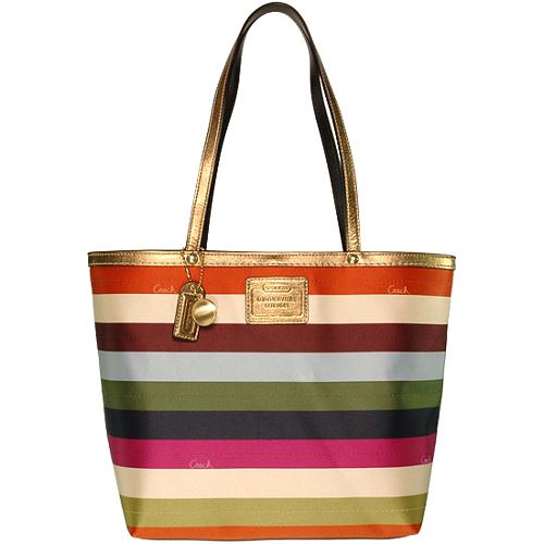 Coach Signature Stripe Legacy Stripe Tote