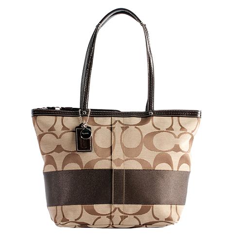 Coach Signature Stripe Tote