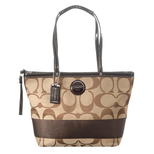 Coach Signature Stripe Tote