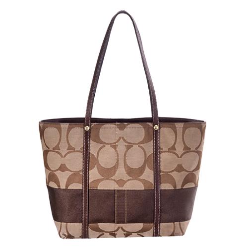 Coach Signature Stripe Tote