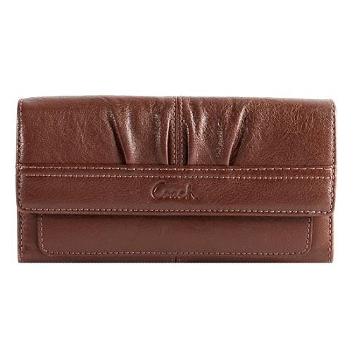 Coach Soho Pleated Leather Slim Envelope Wallet