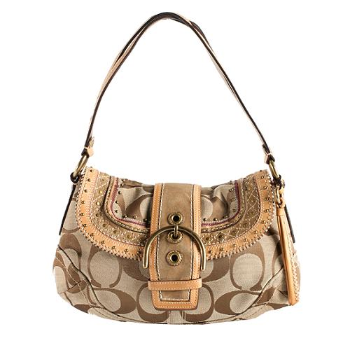  Coach Soho Signature Flap Shoulder Handbag