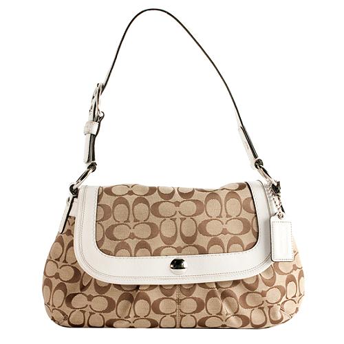 Coach Soho Signature Pleated Flap Shoulder Handbag