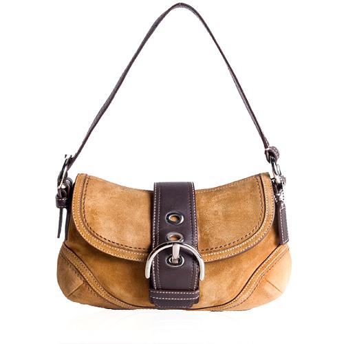 Coach Soho Suede Hobo Flap Handbag 