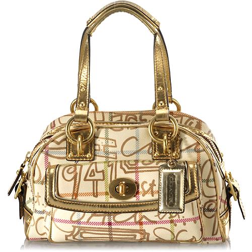 Coach Tattersall Graffiti Domed Satchel Handbag