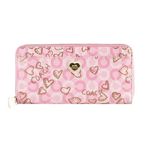 Coach Waverly Hearts Accordion Wallet 