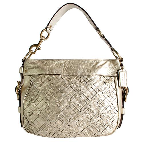 Coach Zoe Woven Leather Hobo Handbag