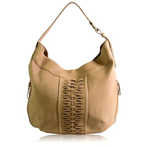 Cole Haan Woven Leather Hobo Handbag