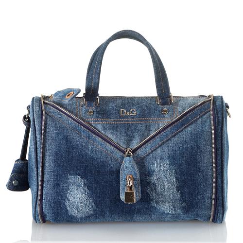 D&G Denim Medium Vilma Satchel Handbag