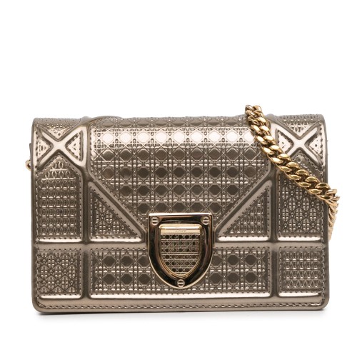 Dior Baby Patent Microcannage Diorama Wallet on Chain