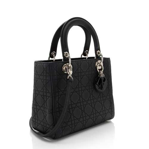 Dior Calfskin Ultra Matte Cannage Lady Dior Medium Tote