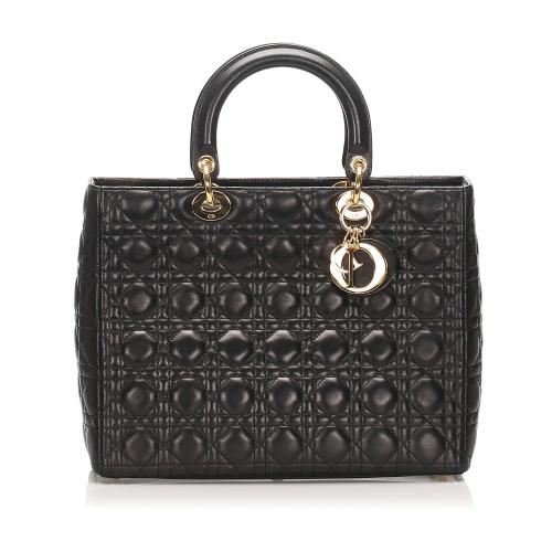 Dior Cannage Lady Dior Leather Handbag