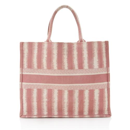 Dior Embroidered Striped Large Book Tote