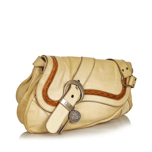 Dior Gaucho Saddle Leather Shoulder Bag