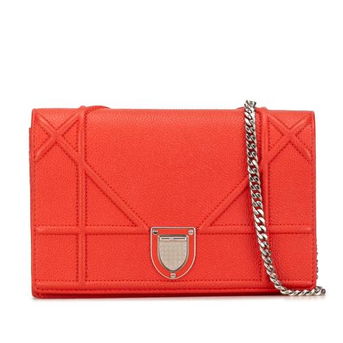 Dior Grained Calfskin Diorama Wallet on Chain