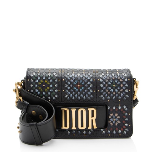 Dior Grained Calfskin Studded Floral Dio(r)evolution Flap Bag